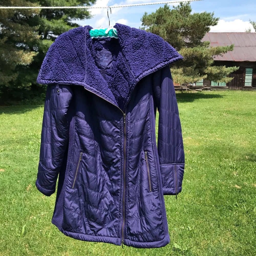 Prana Faux Shearling-Lined Jacket, Cowl Neck
